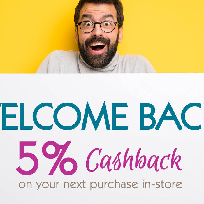 Welcome back - 5% cashback 