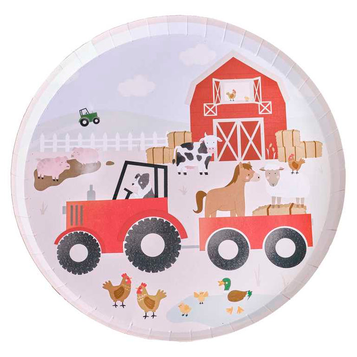 Farm Animals Paper Party Plates - 8pk