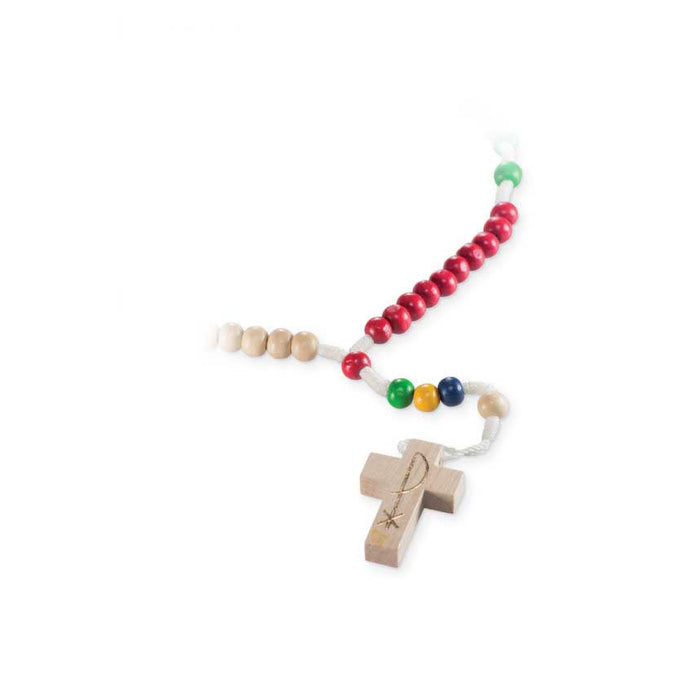 Full Rosary - Wooden Coloured Beads On String (No Box)