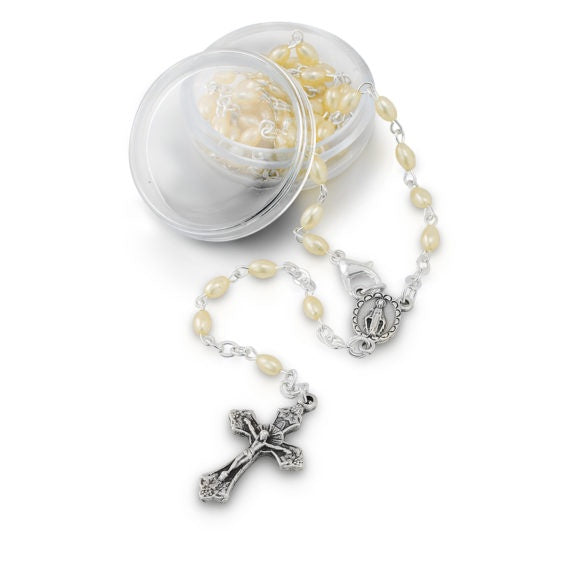 Full Rosary - Pearl Glass Beads in Box
