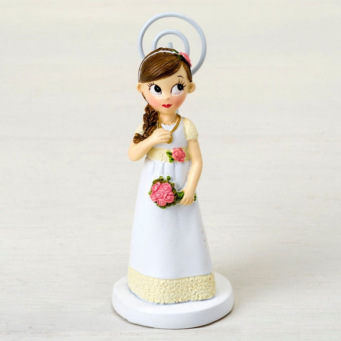 Communion Girl with Patterned Trim Card/Photo Holder