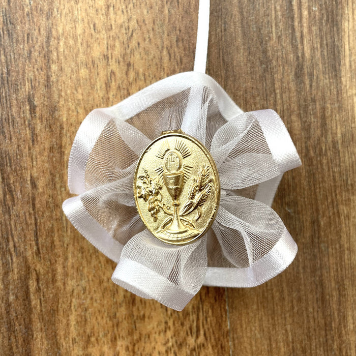 Domna for Girls - White Organza with Gold Medal