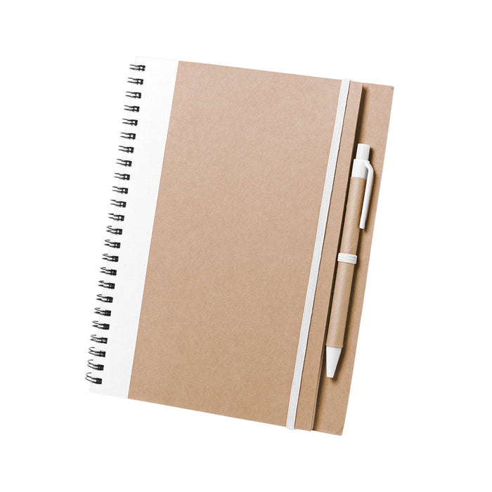 Kraft Notebook with Pen - White - 59 sheets