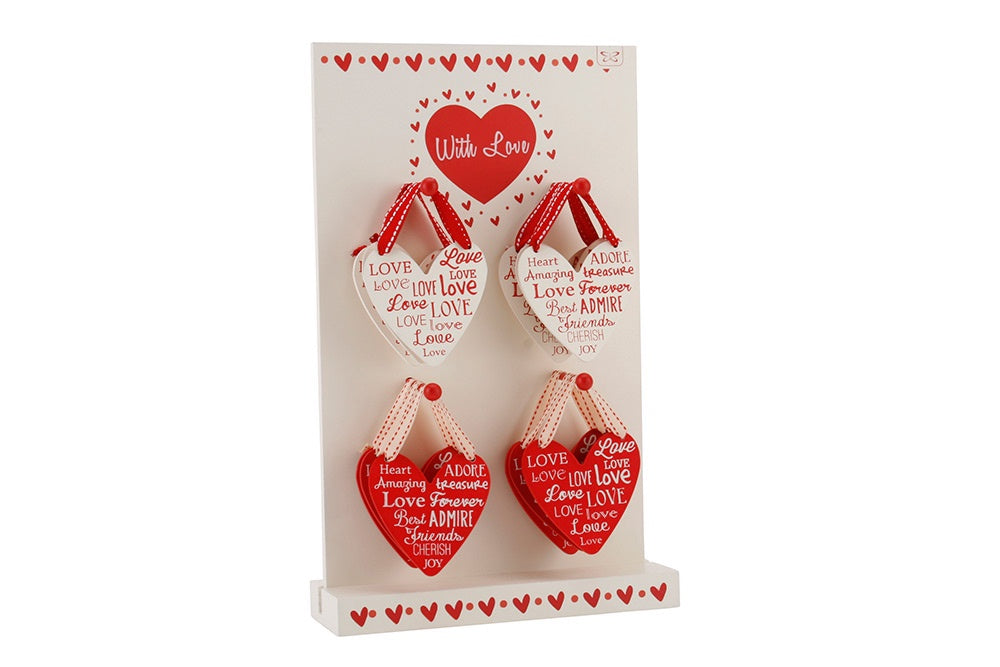 With Love Love Heart Sentiment - Hangers