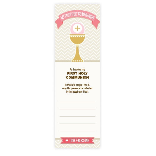 Bookmarks Fill-in - Holy Communion - Chalice with Chevron Design - Pink