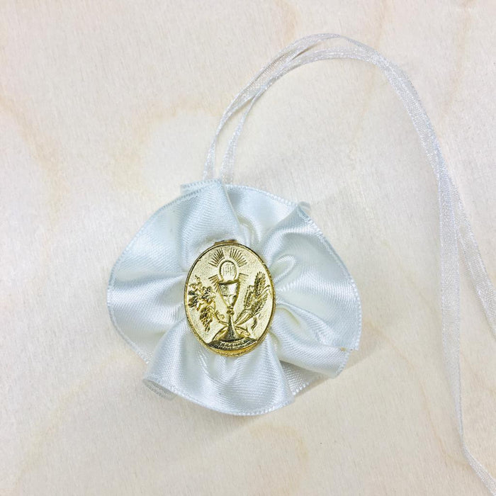 Domna for Girls - Ivory Satin with Gold Medal