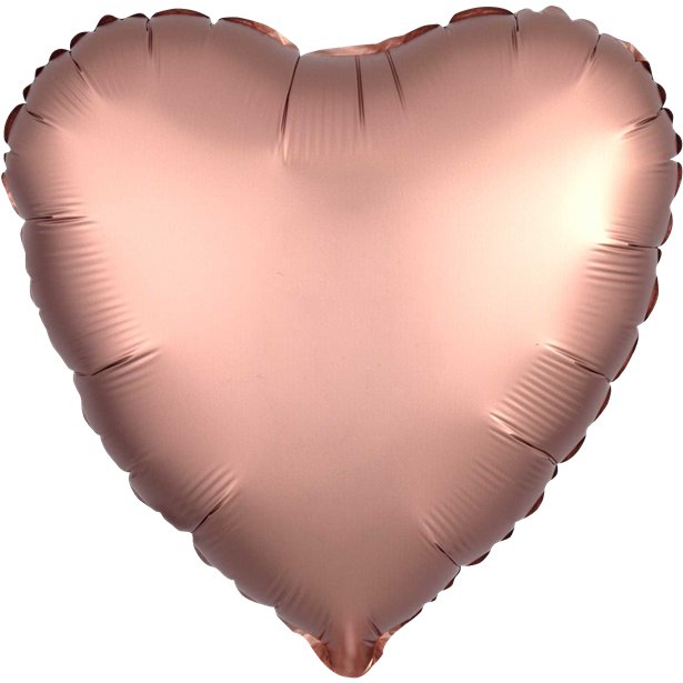 Balloon Foil Satin Luxe Heart Rose Copper - 18''