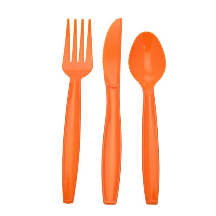 Cutlery Set - Plastic - Orange18pk