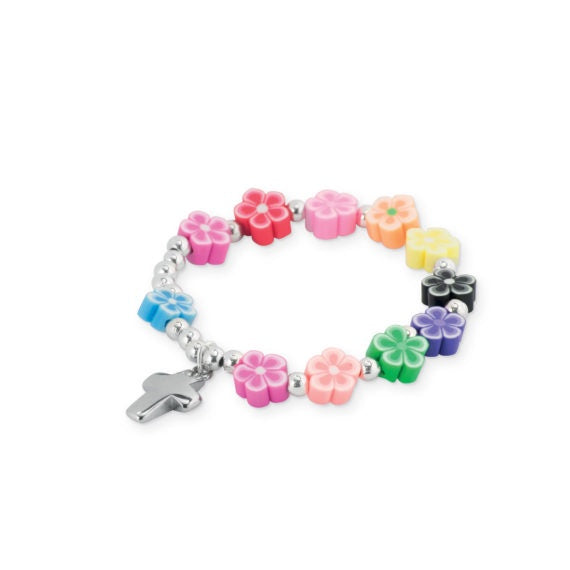 Rosary Bracelet Kids - Mixed Colours Flowers 4mm