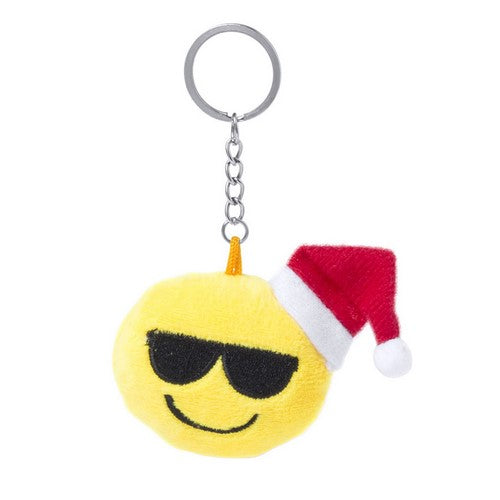 Smiley Santa Keychain with Sunglasses