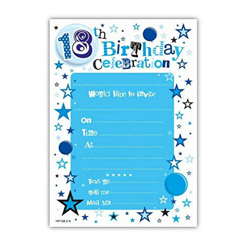 18th Birthday Invites - Blue