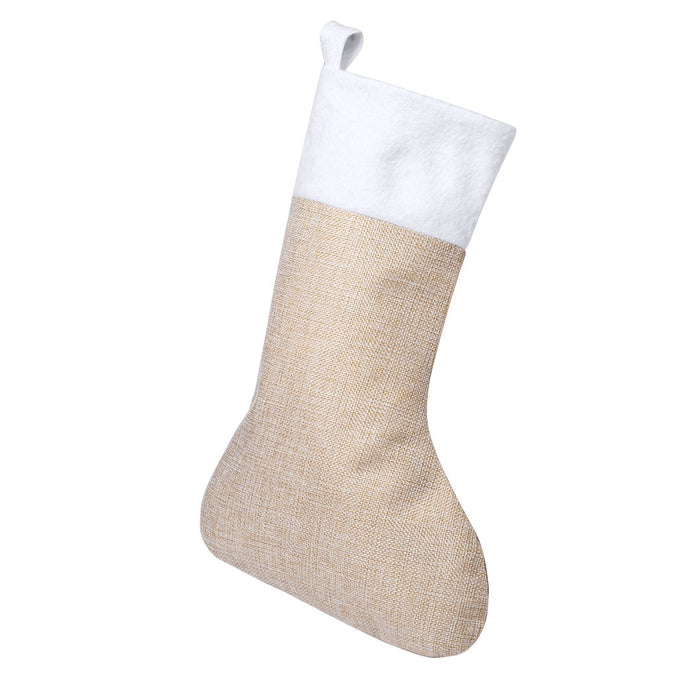 Natural and White Christmas Stocking