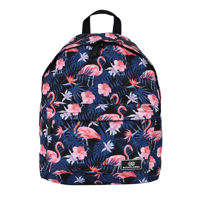 Black Tropical Moonflower - Backpack