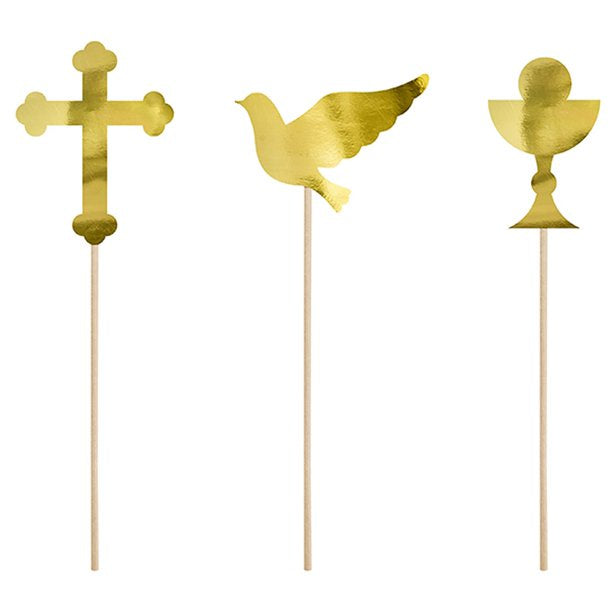 Religious Gold Cake Topper - 3 Designs