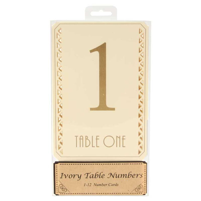 Table Numbers - Gold on Ivory