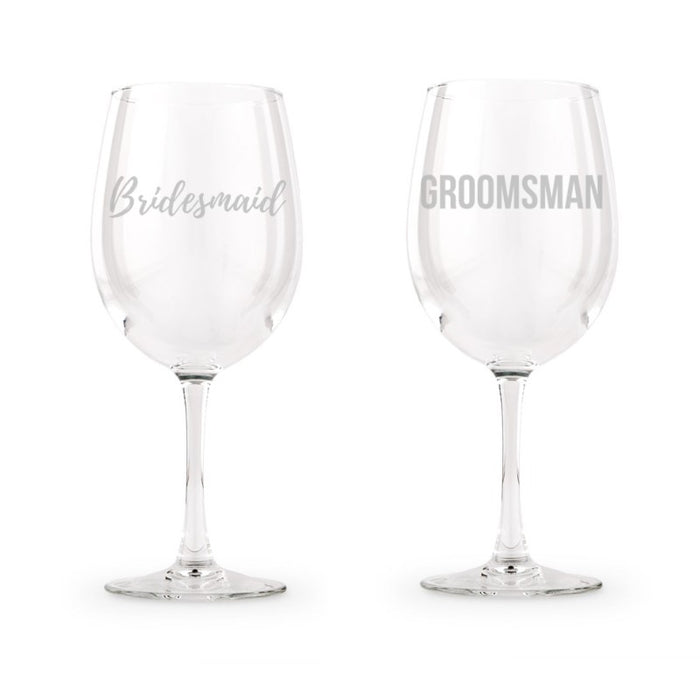 Large Stemmed Wine Glass - Bridesmaid or Groomsman