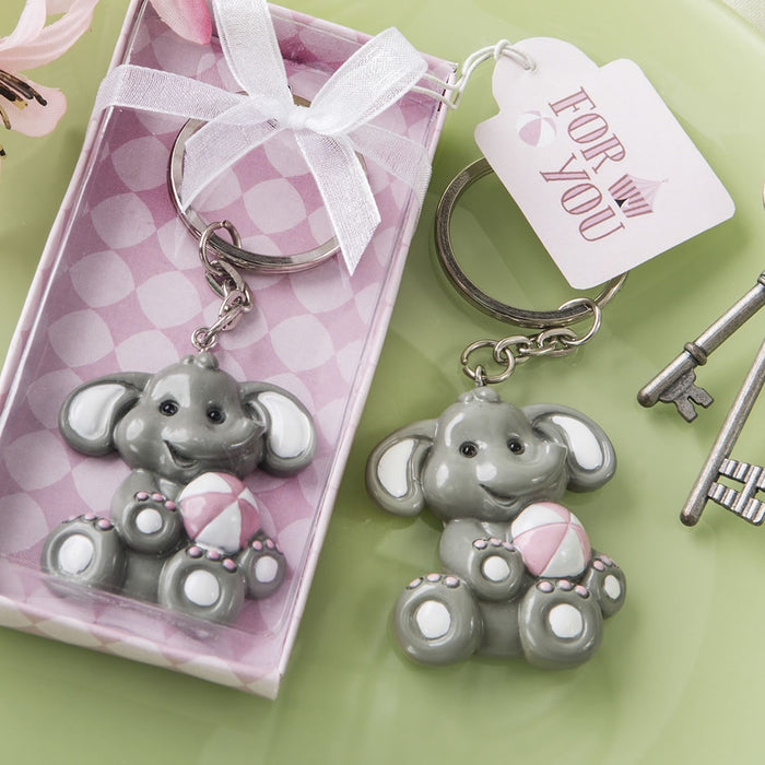 Elephant Keychain in Pink Design