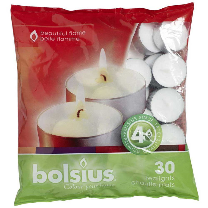 Bolsius (4hr) Tealight - White - 30pk