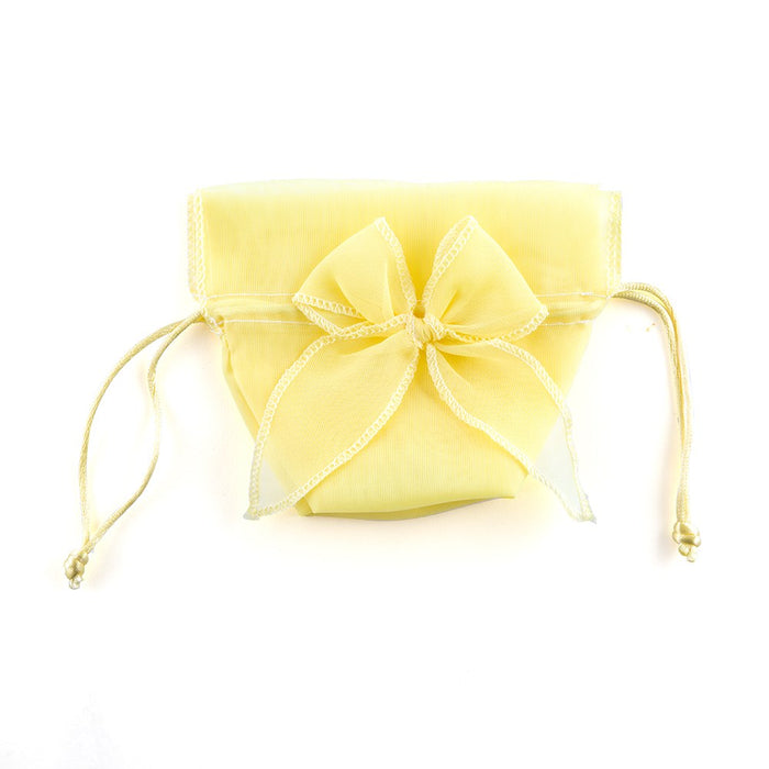 Organza Drawstring Bag Lemon Yellow x 12