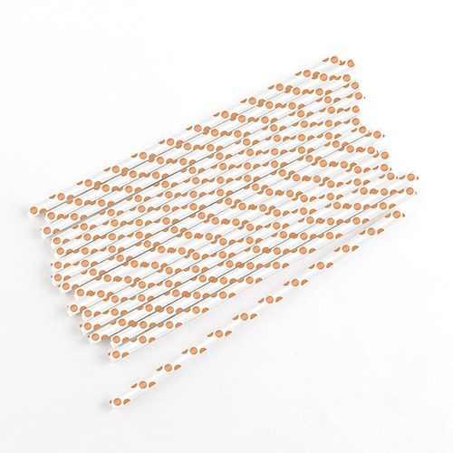 Paper Straws Polka Dot Pattern - 75pk