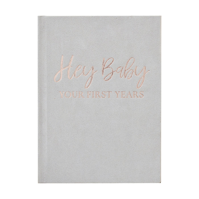 Grey Suede Baby Journal Book