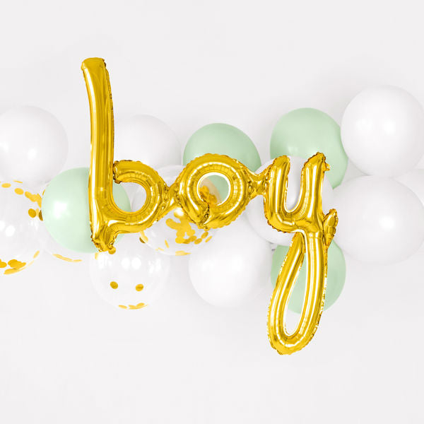 Phrase Foil Balloon - Boy Gold - 30x27"