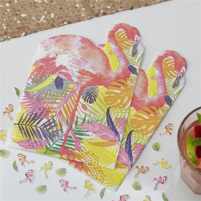 Flamingo Shaped Paper Napkins - Flamingo Fun