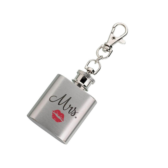 Mini Silver Flask Mrs with Lips