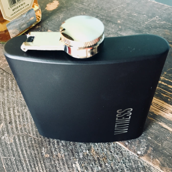 Black Hip Flask In Stainless Steel - WITNESS