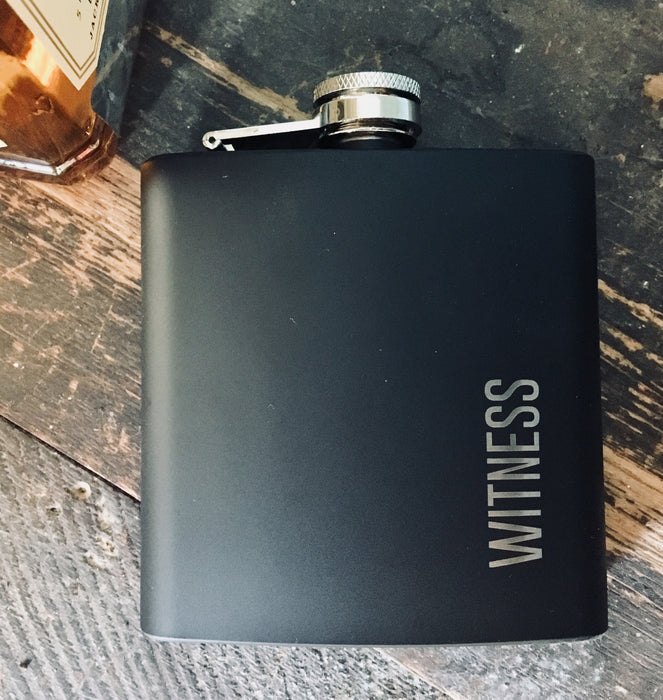 Black Hip Flask In Stainless Steel - WITNESS
