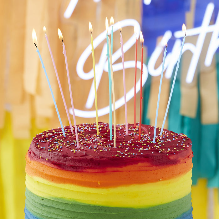 Tall Multi-Coloured Birthday Cake Candles