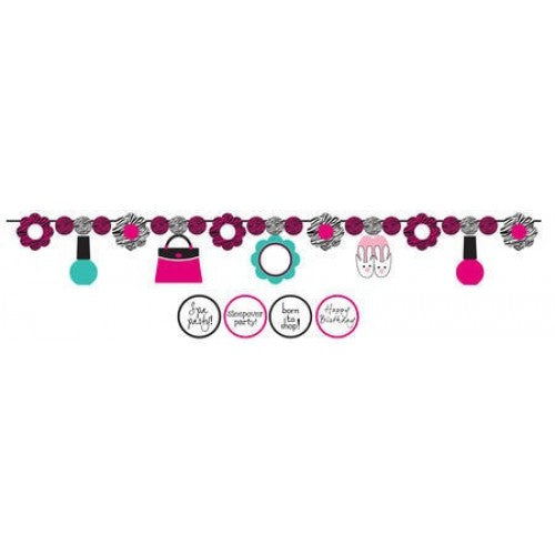 Spa Party Circle Paper Banner with Stickers