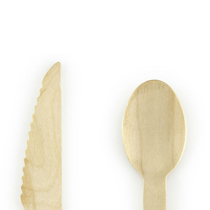 Wooden Cutlery - Natural - 18pk