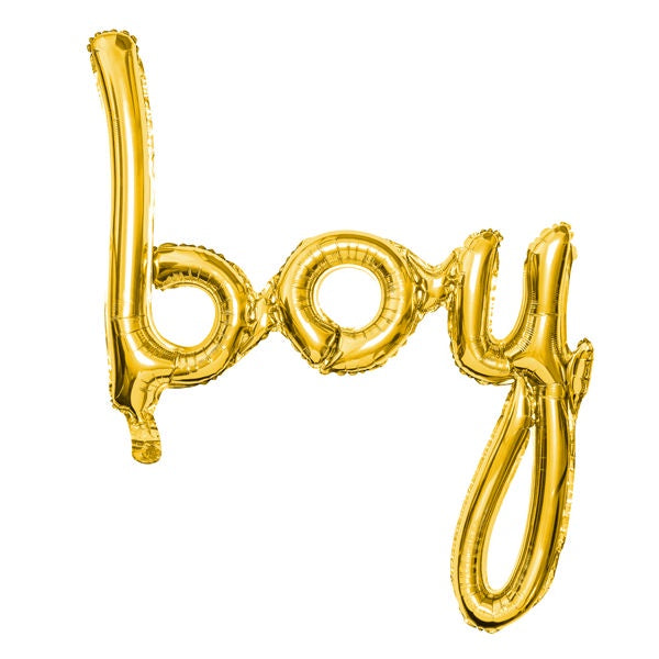 Phrase Foil Balloon - Boy Gold - 30x27"