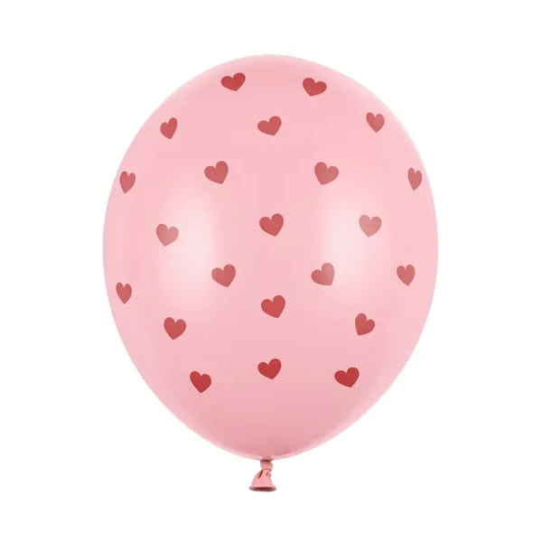 Balloons 30 cm, Hearts, Pastel Baby Pink