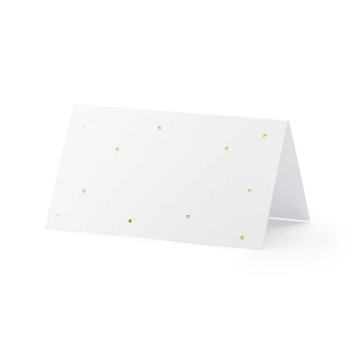 Place cards - Dots, gold, 9.5x5.5cm - 10pk