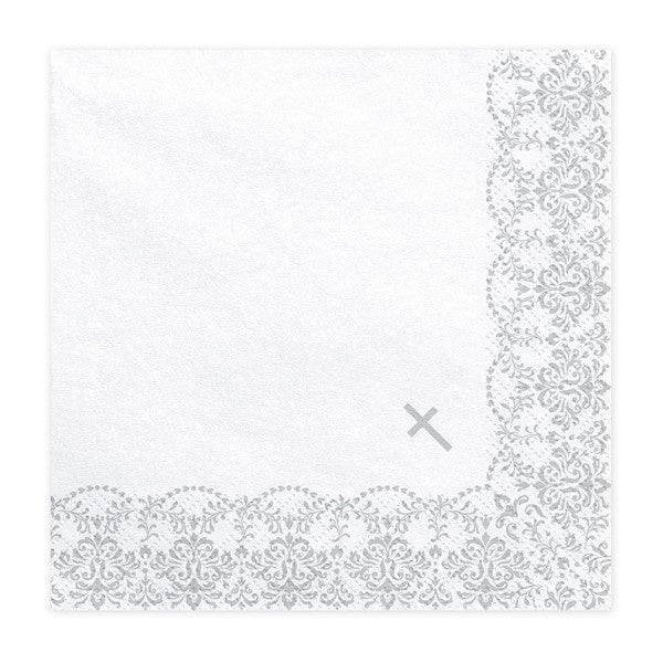 Lunch Napkins - Religious - Silver Cross