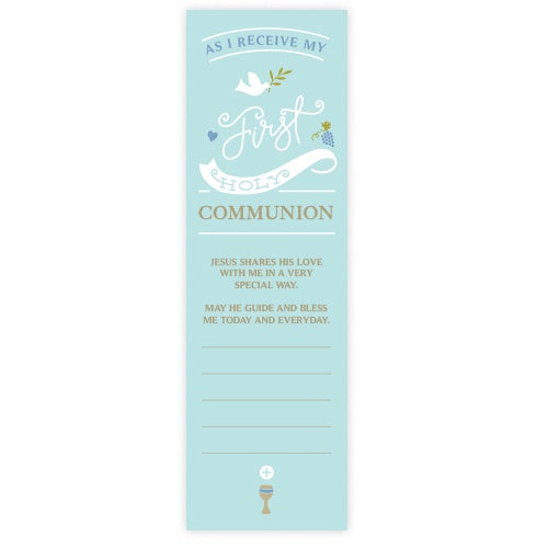 Bookmarks Fill-in - Holy Communion - Modern Design - Blue