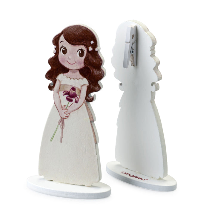 Communion Girl with Lily Wood Photo Holder