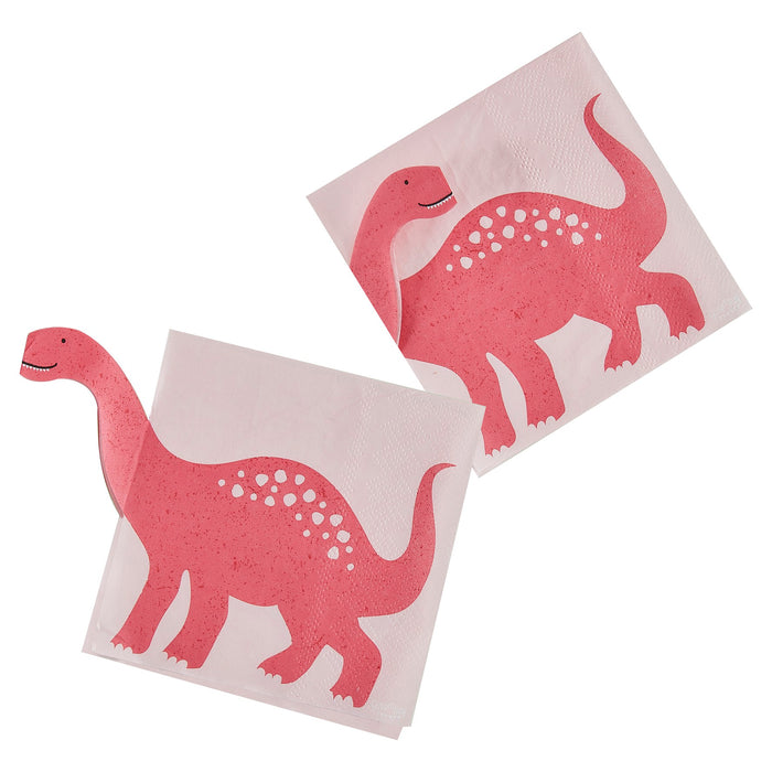 Pink Pop Out Dinosaur Paper Napkin - 16pk