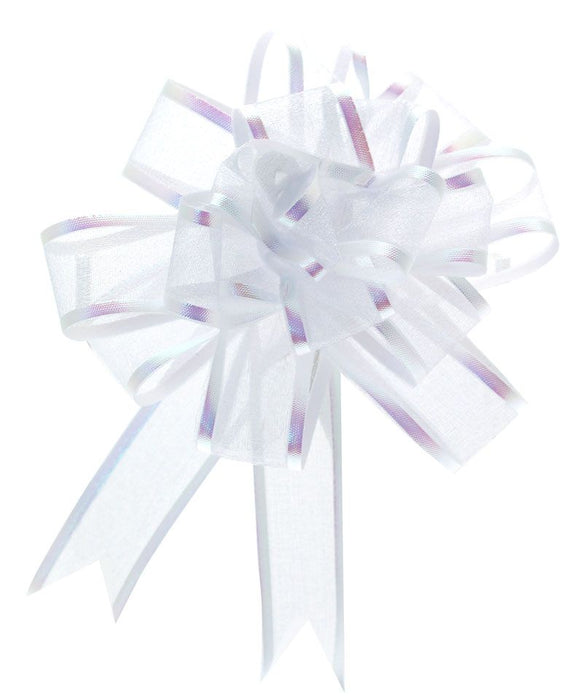 White 25mm Organza Pull Bow