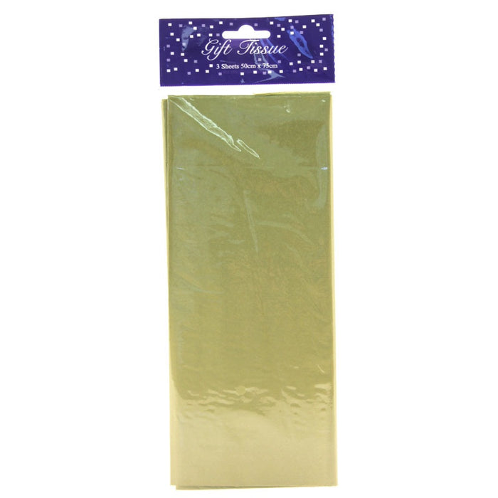 Tissue Paper Gold - 3pk - 50x75cm