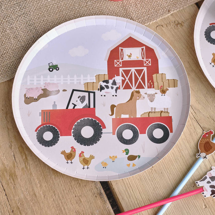 Farm Animals Paper Party Plates - 8pk