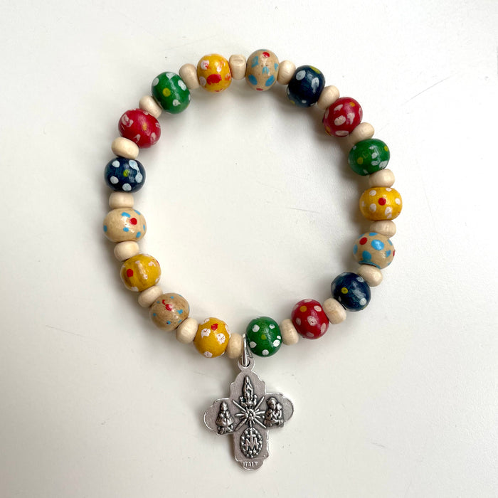 Rosary Bracelet Kids - Wood - Mixed Colours