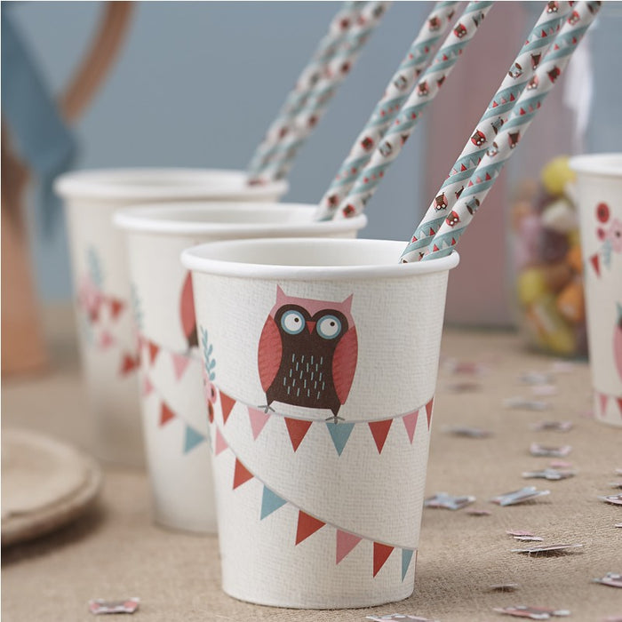 Paper Cups - Patchwork Owl
