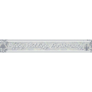 Holographic Happy Anniversary Foil Banner - 2.7m