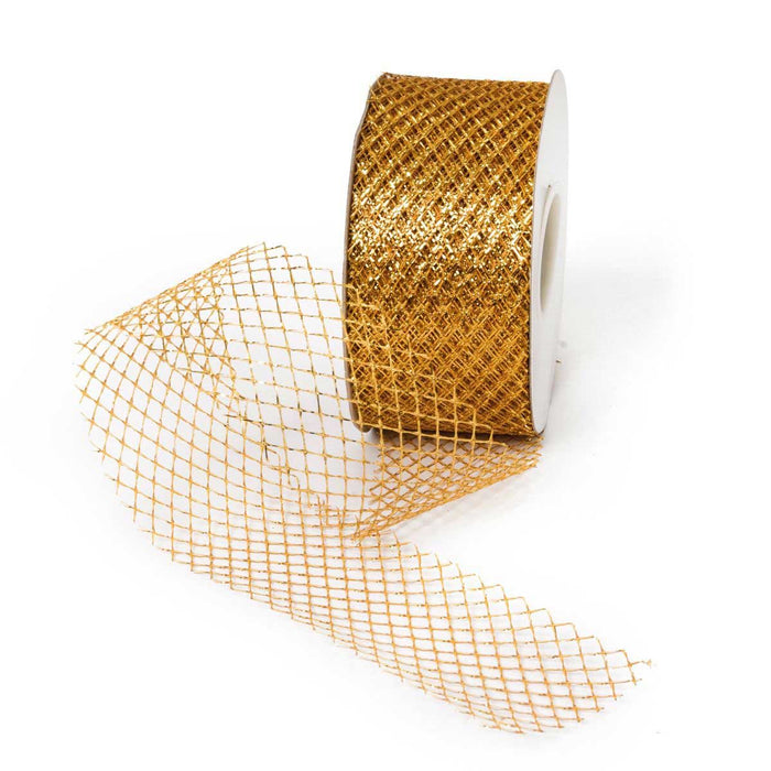 Gold - Plastic Net Ribbon - 50mm