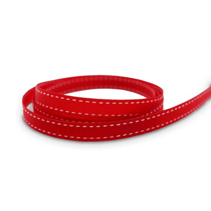Red backstitch ribbon 13mm