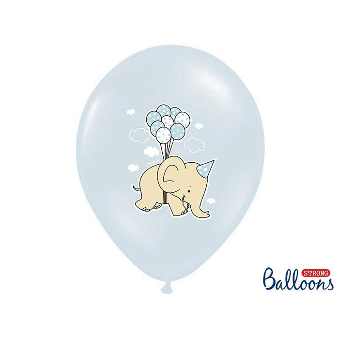 Balloons Latex - Light Blue Elephant Mix - 30cm