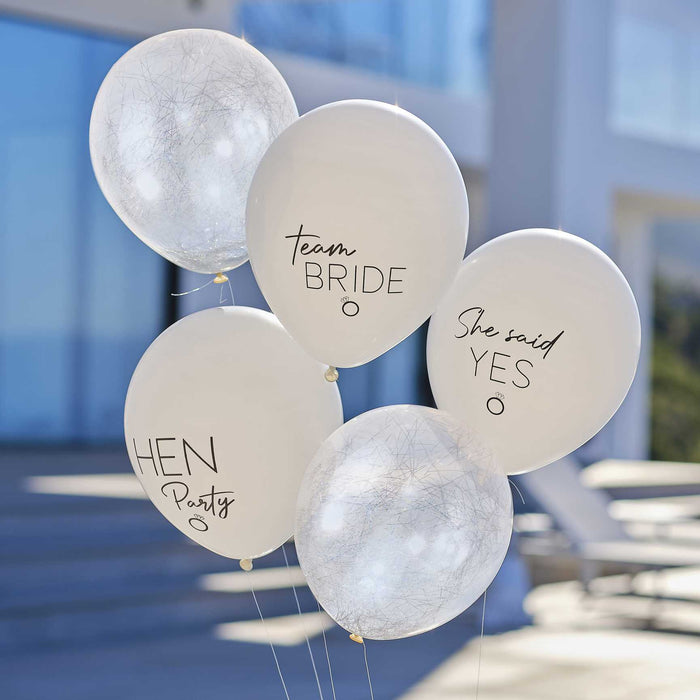 Silver, White and Nude Hen Party Balloon Bundle